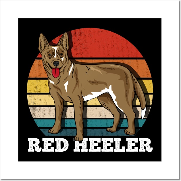 Red Heeler, Dog, Retro Wall Art by KAWAIITEE